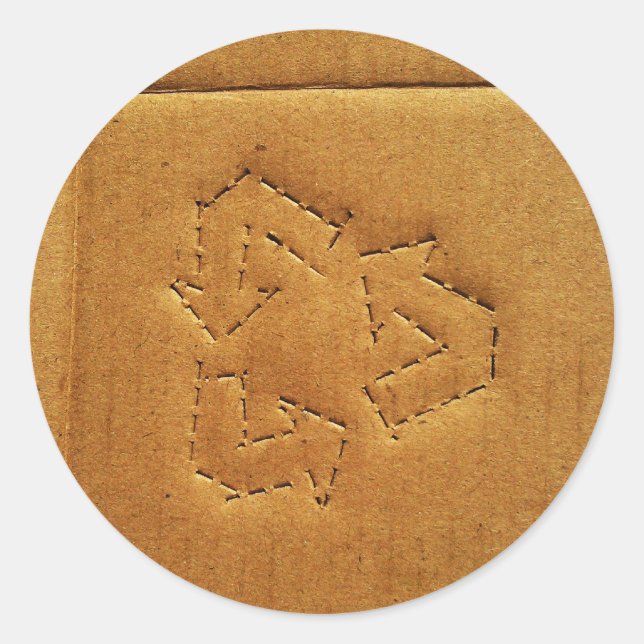 Pappe recycelnd Aufkleber (Vorderseite)