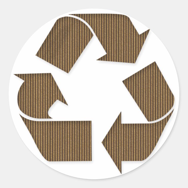 Pappe Recycle Symbolaufkleber Runder Aufkleber (Vorderseite)