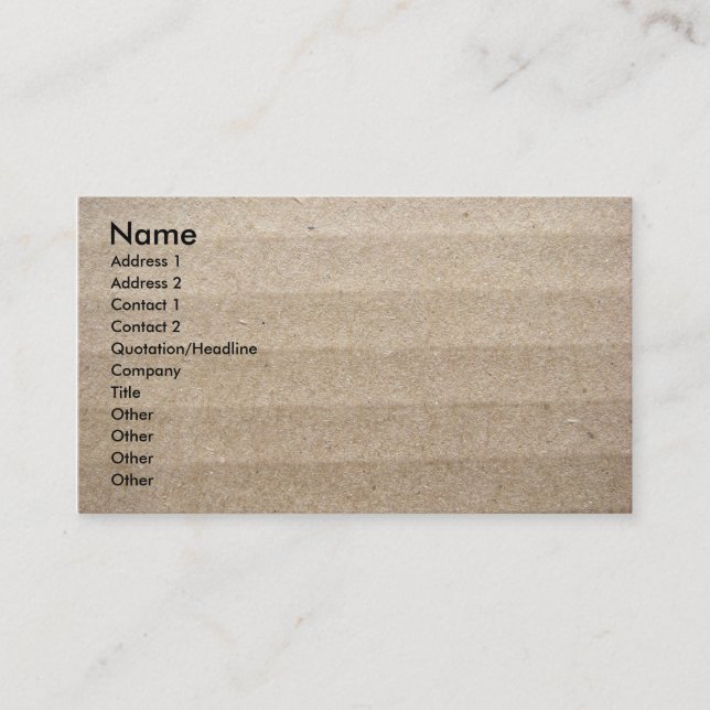 Pappe Visitenkarte (Vorderseite)