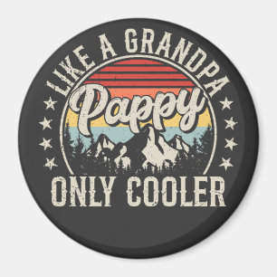Pappel wie ein Opa nur Cooler Retro-Kreis Magnet