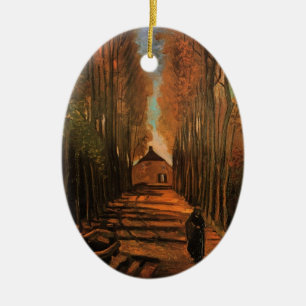 Pappelallee im Herbst von Vincent van Gogh Keramik Ornament