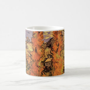 Pappeln an einer Straße durch Hügel von Vincent va Kaffeetasse
