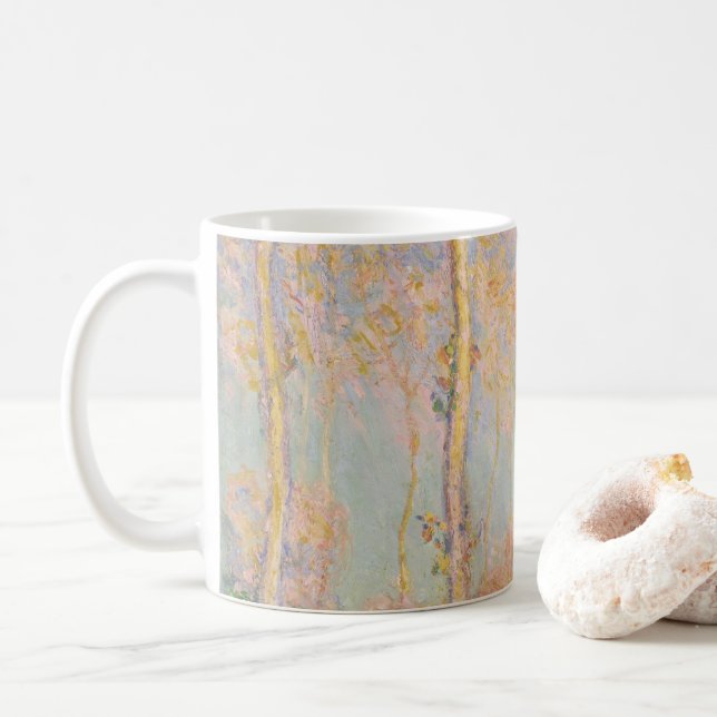 Pappeln, impressionistische Landschaft, Claude Mon Kaffeetasse (Mit Donut)