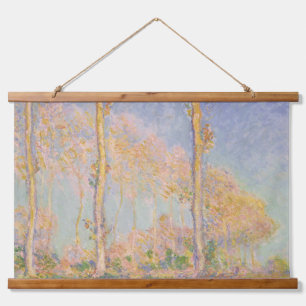 Pappeln, impressionistische Landschaft, Claude Mon Wandteppich Mit Holzrahmen