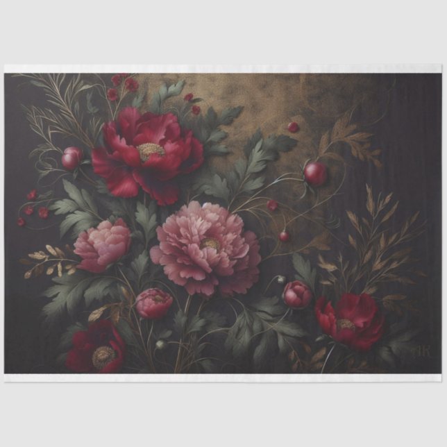 Pappies Blumendekoupage Tissue Seidenpapier (Vorderseite)