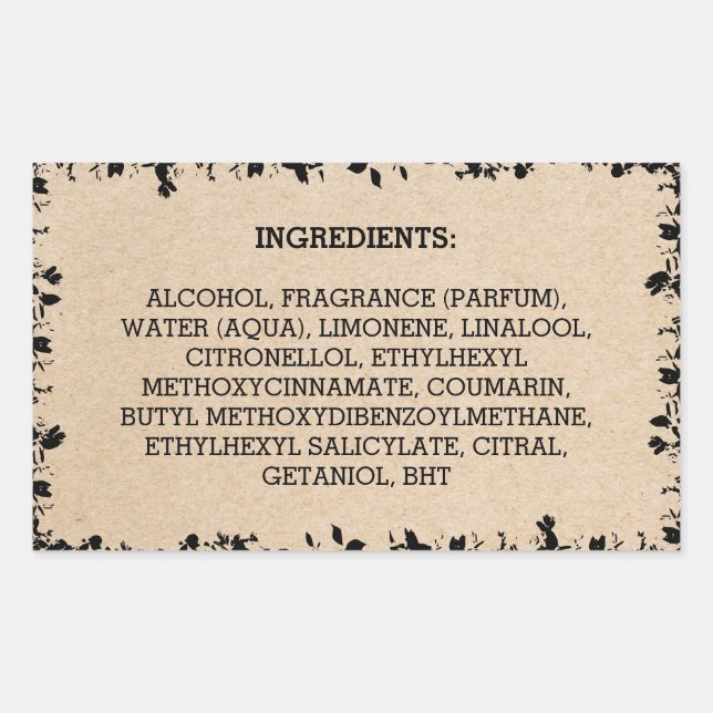 Pappingredients Product Label Natural Blätter Rechteckiger Aufkleber (Vorderseite)