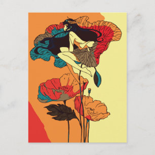 Pappmädchen im Wind Postkarte