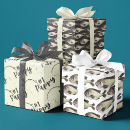 Papppapier für das Wrapping von Fischen — Flachbla Geschenkpapier Set