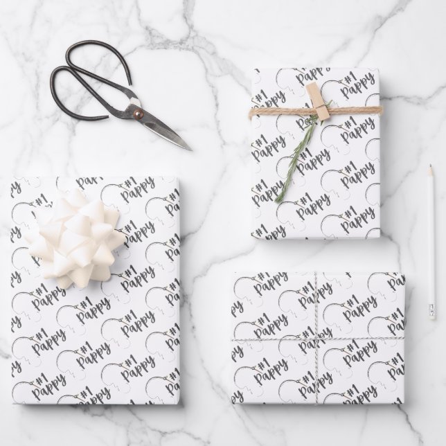 Papppapier für das Wrapping von Fischen — Flachbla Geschenkpapier Set (Vorderseite)