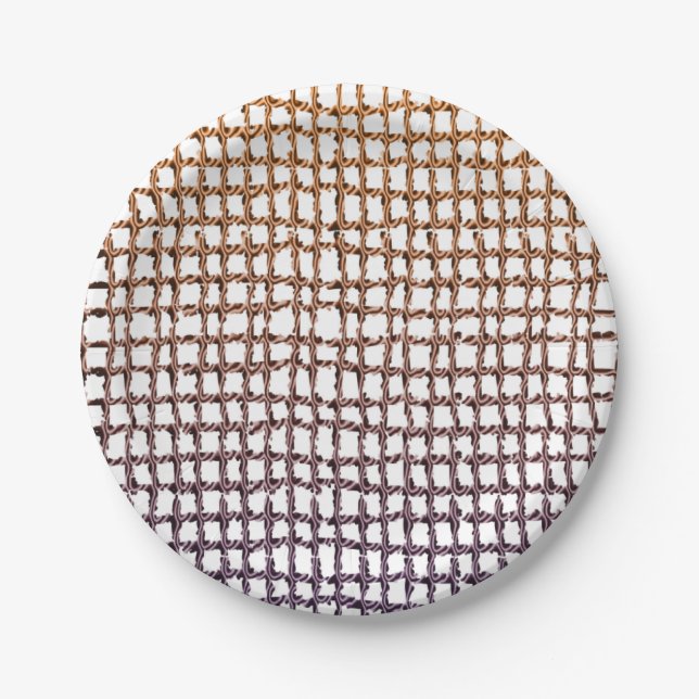 Pappteller Beige Netz (Vorderseite)