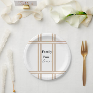 Pappteller, beige und weiß gestreift  pappteller