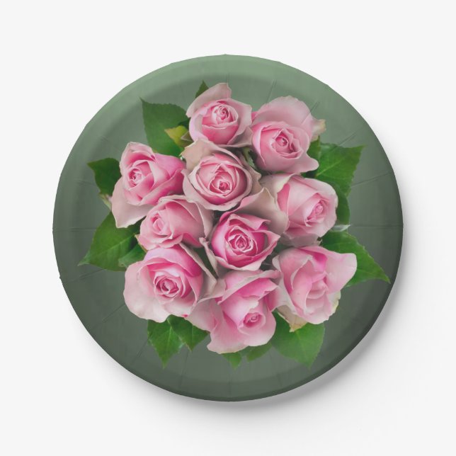 Pappteller Blumenmuster (Vorderseite)
