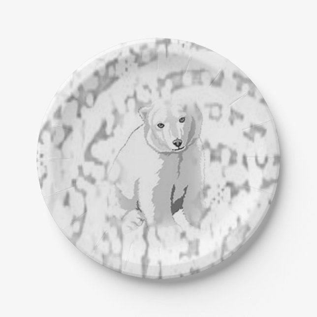 Pappteller Eisbär (Vorderseite)
