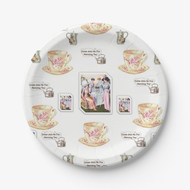Pappteller Frühstück Tee (Vorderseite)