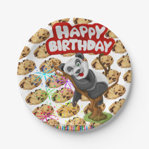 Pappteller, Happy Birthday Schokoladen Chip Cookie Pappteller