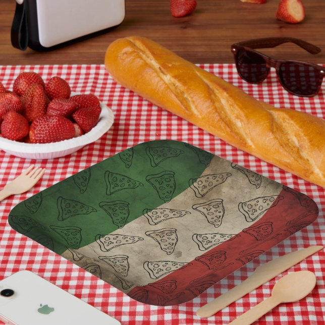 Pappteller mit italienischem Thema (Picknick)
