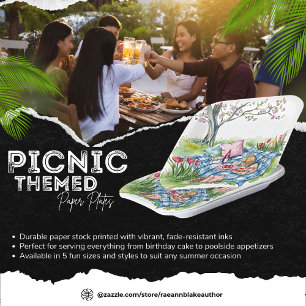 Pappteller mit Picknick-Motiv