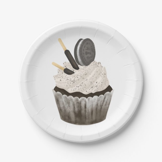 Pappteller, Oreo Geburtstag Cupcake  Pappteller (Vorderseite)