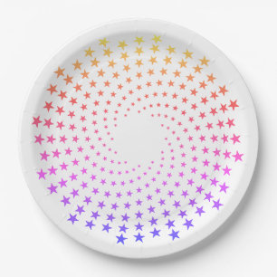 Pappteller - Regenbogenfarbene Sternwirbel
