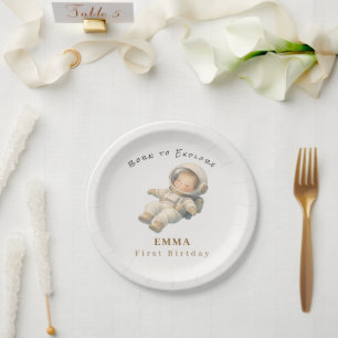 Pappteller zum ersten Geburtstag für Baby-Astronau