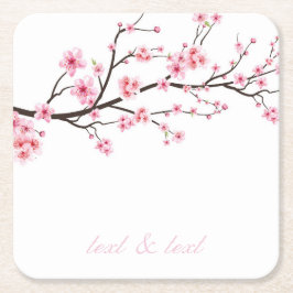 Pappuntersetzer: SAKURA CHERRY BLOSSOMS Rechteckiger Pappuntersetzer