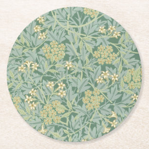 Pappuntersetzer: WILLIAM MORRIS : JASMINE Runder Pappuntersetzer