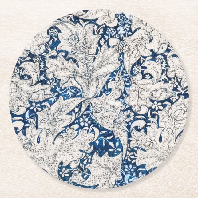 Pappuntersetzer: WILLIAM MORRIS : WALLFLOWER Runder Pappuntersetzer (Vorderseite)