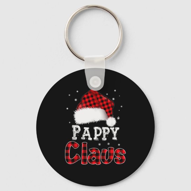 Pappy Claus Christmas Red Plaid Pajama Family Matc Schlüsselanhänger (Vorderseite)