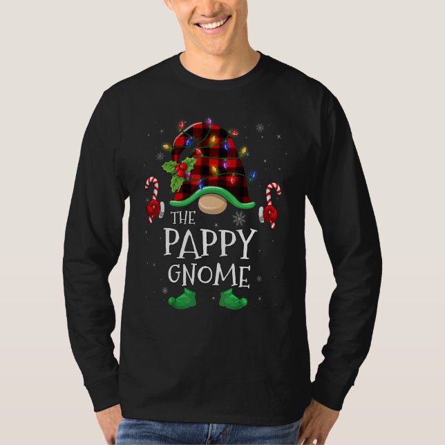 Pappy Gnome Buffalo Plaid Matching Family Christma T-Shirt (Vorderseite)