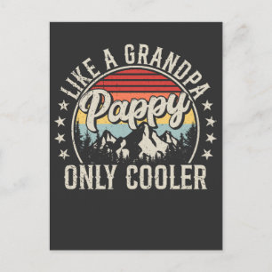 Pappy wie ein Opa, nur cooler Retro Postkarte