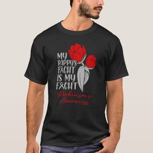 Pappy's Fight My Fight Parkinson's Red Tulip T-Shirt (Vorderseite)