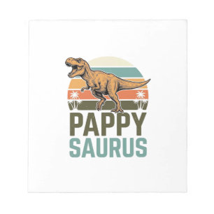 Pappysaurus Lustiger Dinosaurier Vintage Sonnenunt Notizblock