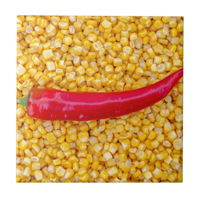 Paprika auf Mais Fliese (Vorderseite)