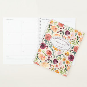 Paprika Bourgogne Floral Planificateur personnalis