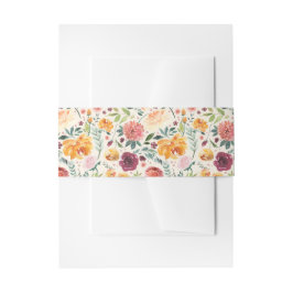 Paprika Burgundy Floral Einladung Bauchband Einladungsbanderole