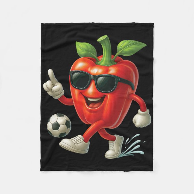 Paprika-Fußball  Fleecedecke (Vorderseite)
