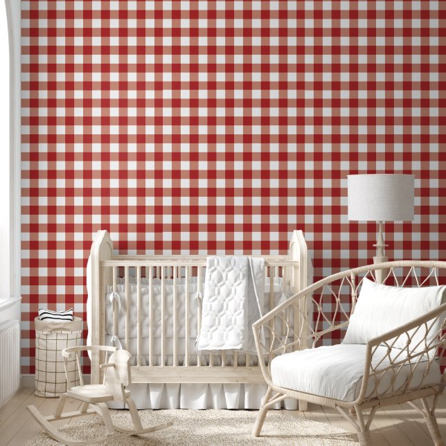 Paprika Gingham Cococore Farmhouse style Tapete (Kinder)