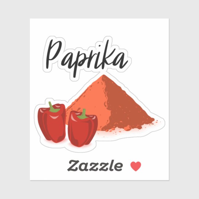 Paprika Spice Jar Sticker (Blatt)