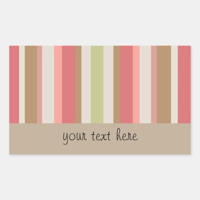 Paprika-Streifen-Muster Rechteckiger Aufkleber (Vorderseite)