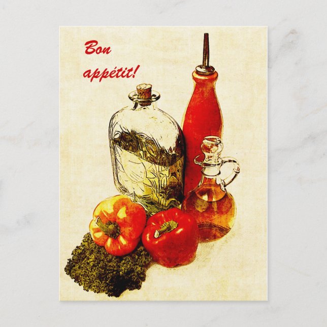 Paprika und Öle Bon Appétit Postkarte (Vorderseite)