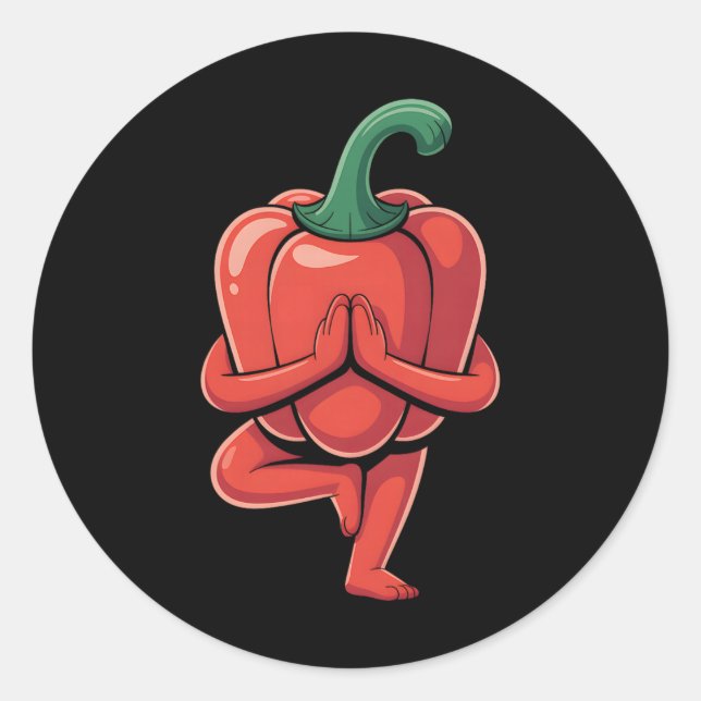 Paprika-Yoga  Runder Aufkleber (Vorderseite)