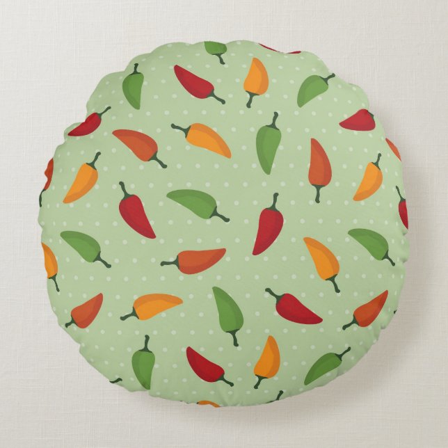Paprikapfeffermuster Rundes Kissen (Vorderseite)