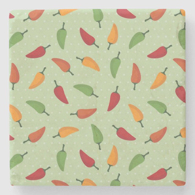 Paprikapfeffermuster Steinuntersetzer (Vorderseite)