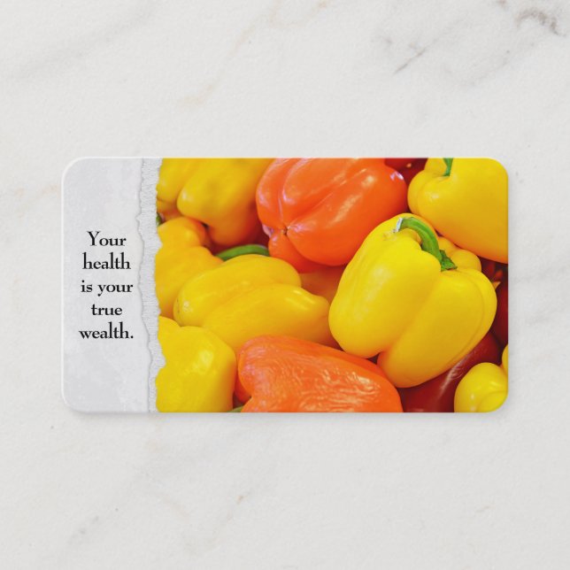 Paprikaschoten auf der Market Business Card Visitenkarte (Vorderseite)