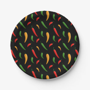 Paprikaschoten aus scharfen Chilis Pappteller