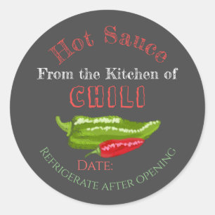 Paprikaschoten Chalkboard Art des Chilis Runder Aufkleber