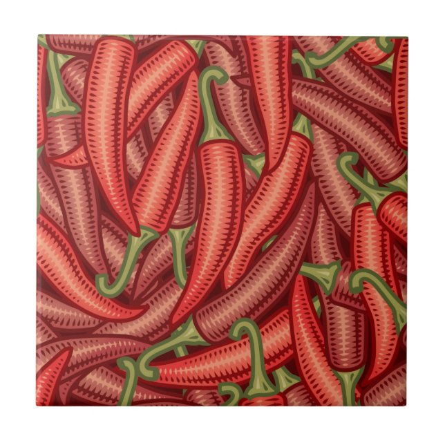 Paprikaschoten des Chilis Fliese (Vorderseite)