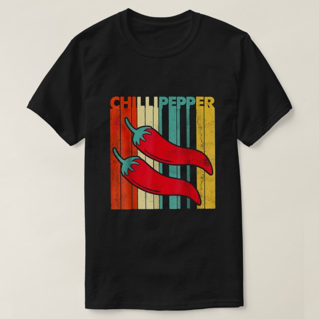 Paprikaschoten des roten Chilis, Paprikaschoten de T-Shirt (Design vorne)