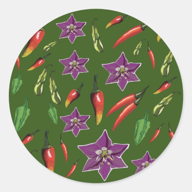 Paprikaschoten für Chili Runder Aufkleber (Vorderseite)