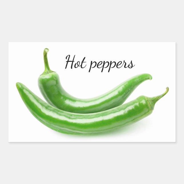 Paprikaschoten für grünen Chili Rechteckiger Aufkleber (Vorderseite)
